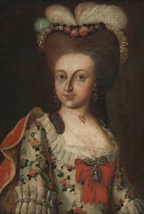 Dame avec une haute coiffure